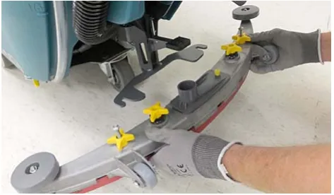 Photo of the squeegee assembly being mounted on the squeegee mount bracket