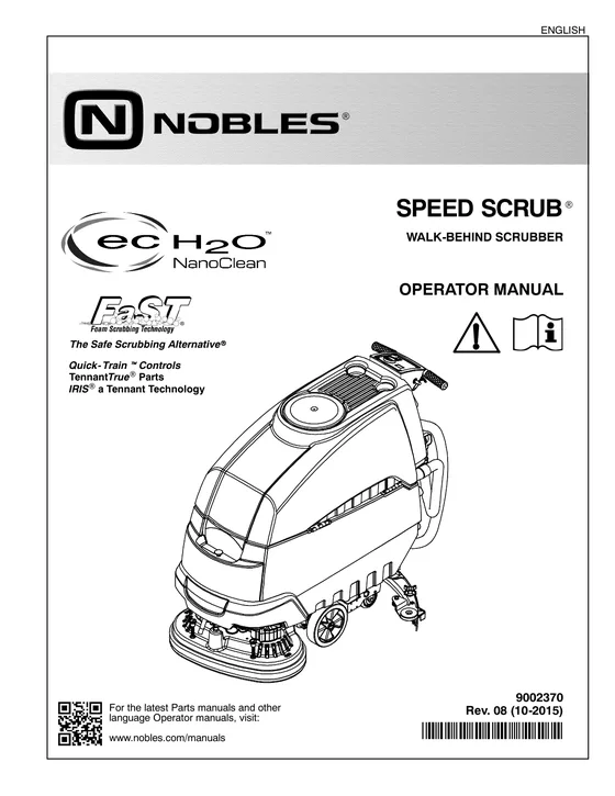 Nobles Speed Scrub 24-32 Operator Manual 9002370 Rev. 08 (10-2015) cover