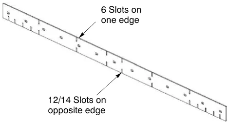 Front squeegee blade with 6 slots on one edge and 12/14 slots on the opposite edge