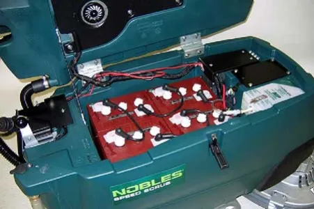 Batteries installed in the battery compartment tray