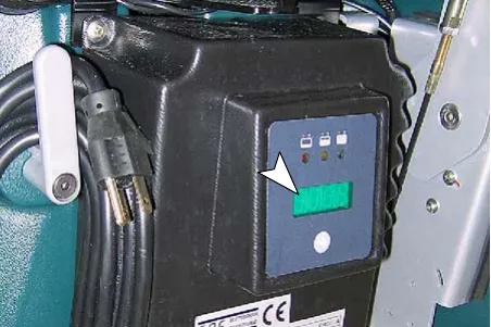 On-board charger display and indicator lights