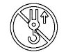 Do not lift by accessory rails symbol