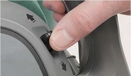 Directional lever on the control handle with arrows for forward and reverse