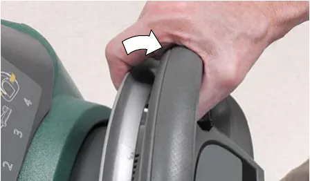 Hand pulling the start bail on the control handle