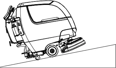 Machine on a loading ramp, shown on an incline