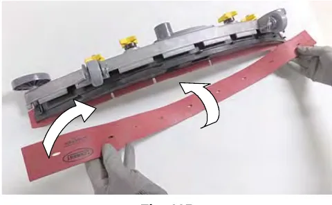 Rotating the rear squeegee blade to a new wiping edge on the squeegee frame
