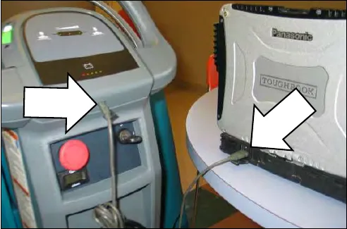 Service Diagnostics home screen with an arrow pointing at the IDrive button