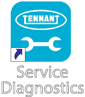 Service Diagnostics desktop shortcut icon, a blue Tennant tile with a wrench