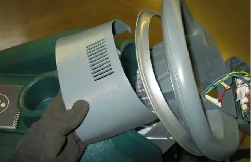 Console cover lifted away from the operator console