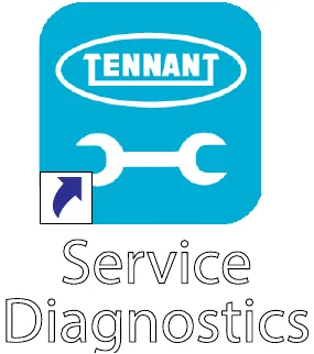 Service Diagnostics desktop shortcut icon, a blue Tennant tile with a wrench