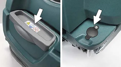 Front and rear fill-port covers closed