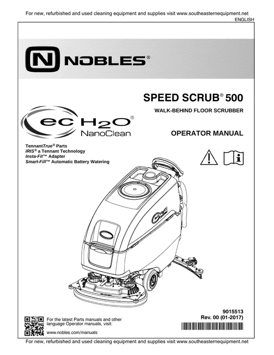 Nobles Speed Scrub 500 Operator Manual 9015513 Rev. 00 (01-2017) cover