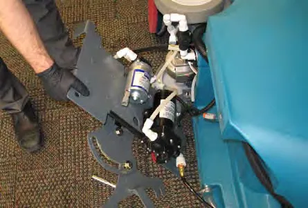 Rear frame being pulled away from the machine