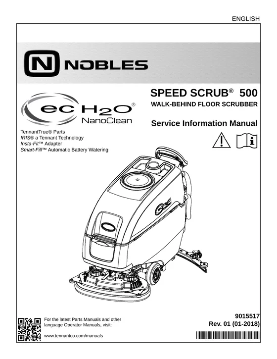 Nobles Speed Scrub 500 Service Manual 9015517 Rev. 01 (01-2018) cover