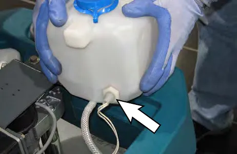 ABW tank with an arrow pointing to the liquid level sensor