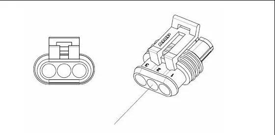 Connector illustration for X126: face view and three-quarter view