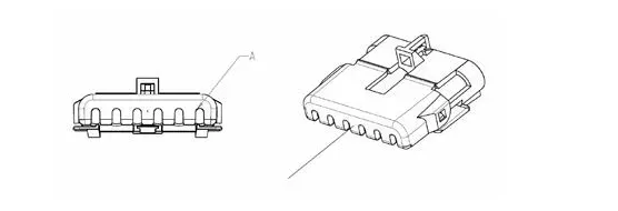 Connector illustration for X139: face view and three-quarter view