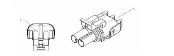 Connector illustration for X7: face view and three-quarter view