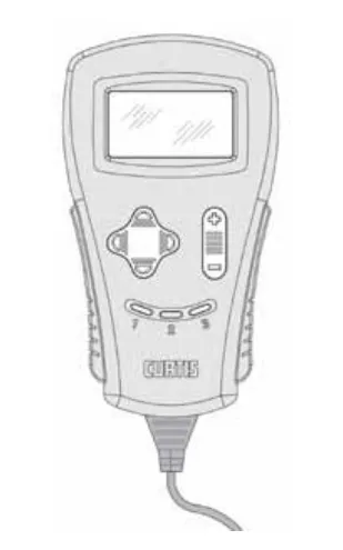 Drawing of the Curtis 1311 handheld programmer with its cable