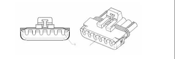 Connector illustration for X161: face view and three-quarter view