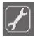 Service icon on the display: a wrench inside a rounded square