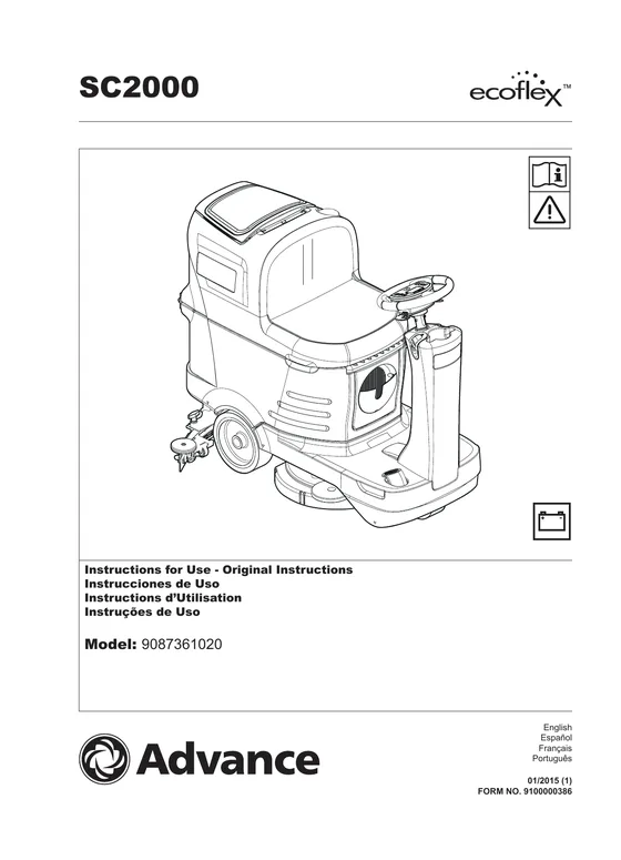 Advance SC2000 Operator Manual 9100000386 Rev. 01/2015 Revised 07/2017 (C) cover