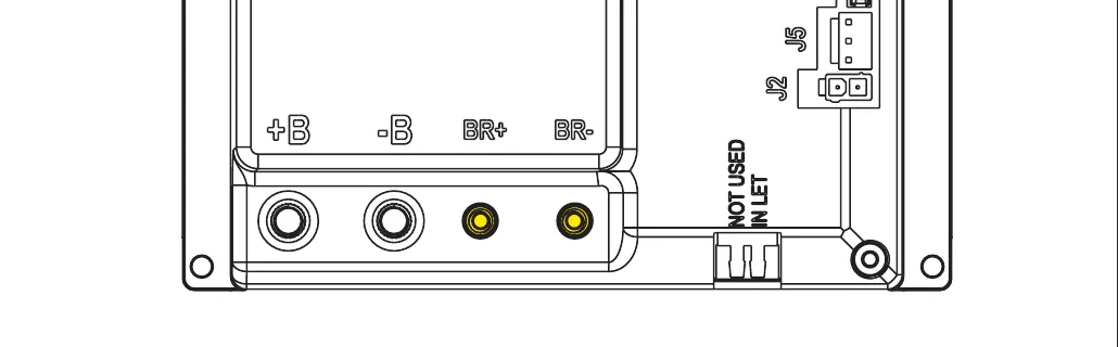 Main machine controller (EB1) board with the BR+ and BR- brush motor terminals highlighted