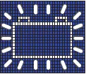 Battery outline on the display with flashing rays all around it