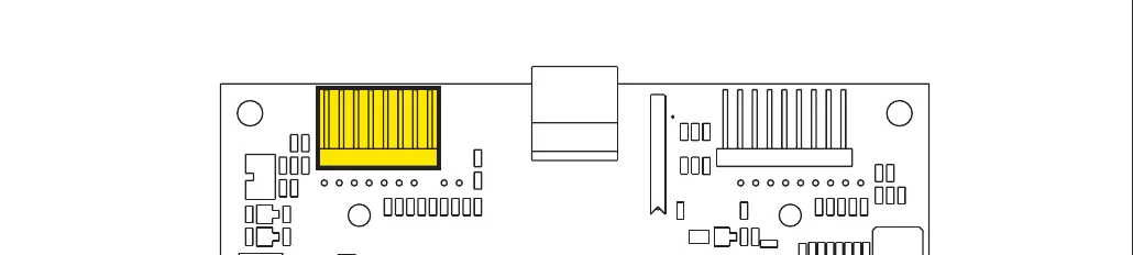 Display controller (EB2) circuit board with the 8-way ribbon connector J3 highlighted