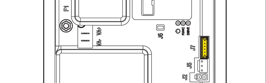 Main machine controller (EB1) board with connector J7 highlighted