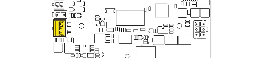 Display controller (EB2) circuit board with the 3-way connector J4 highlighted