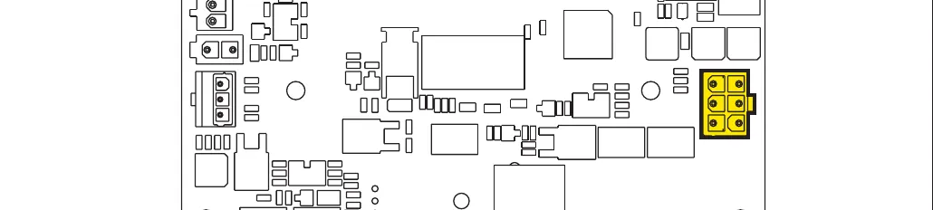 Display controller (EB2) circuit board with connector J1 highlighted