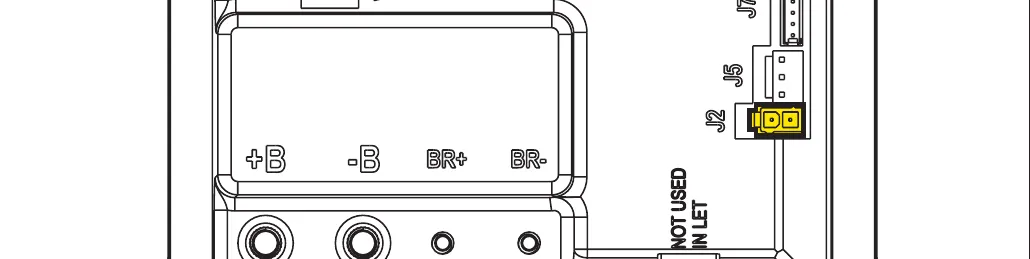 Main machine controller (EB1) board with connector J2 highlighted