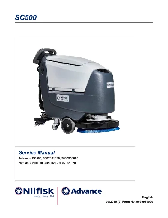 Advance SC500 Service Manual 9099984000 Rev. 01/2015 revised 06/2021 (G) cover