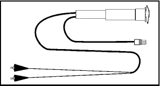 Actuator power cord adapter: a cord with a rocker switch housing at one end, a motor plug and two alligator clips