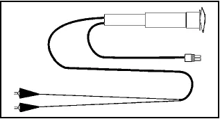Actuator power cord adapter: a cord with a rocker switch housing at one end, a motor plug and two alligator clips