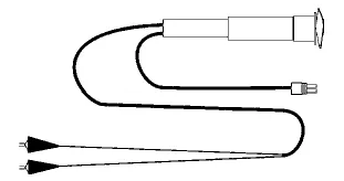Actuator power cord adapter: a cable with a plug-in connector at one end and two alligator-style clips at the other end