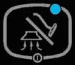 Vacuum/Wand switch icon: a grey outlined button showing a vacuum hose wand and squeegee with a blue indicator light