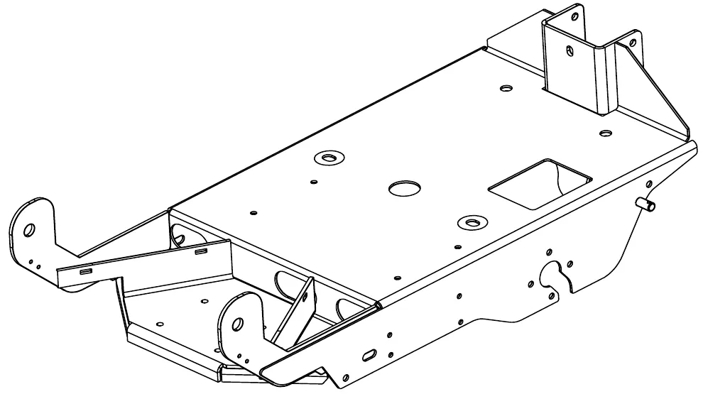 Drawing of the bare steel chassis frame