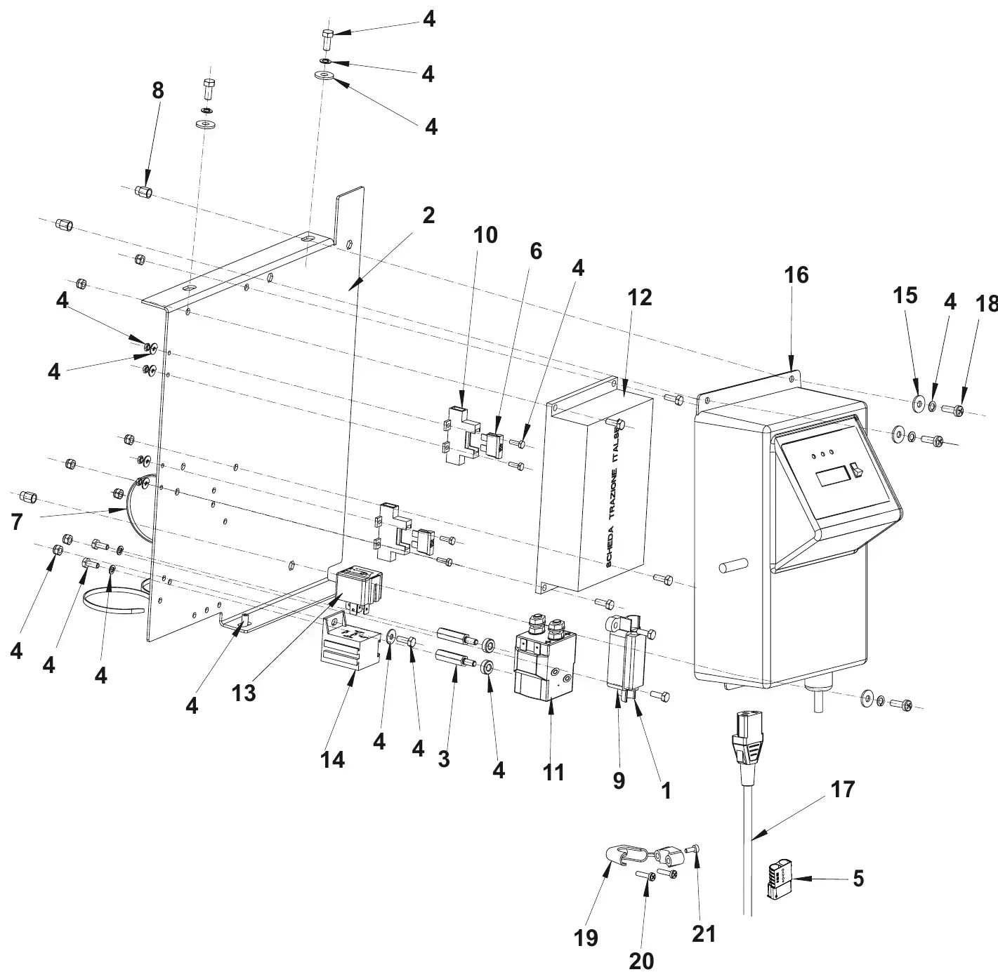 Advance Adfinity 20D / X20D / X20C / X24D electrical components drawing, manual page 36