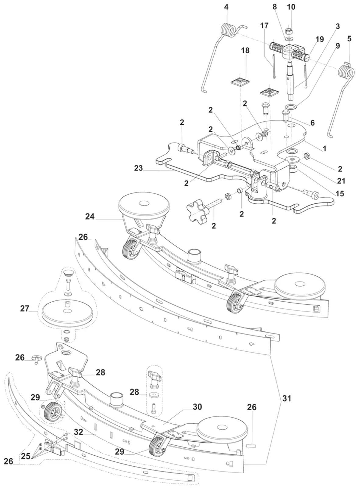 Advance Adfinity 20D / X20D / X20C / X24D squeegee system, x24d after serial no. 082115832 drawing, manual page 22