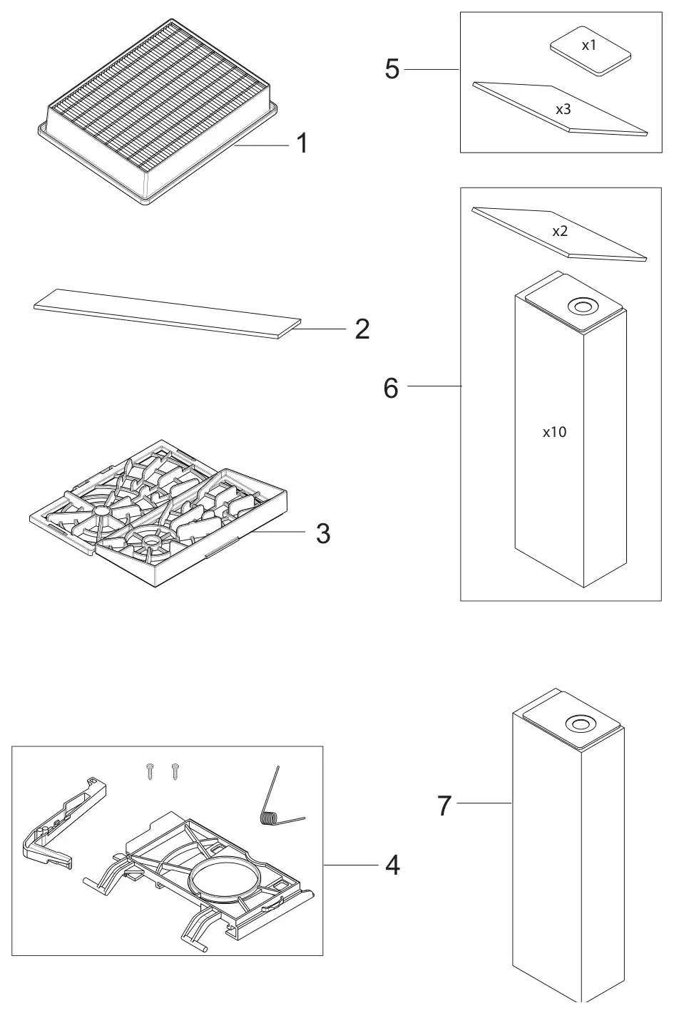 Advance Spectrum 12H / 12P filters drawing, manual page 8