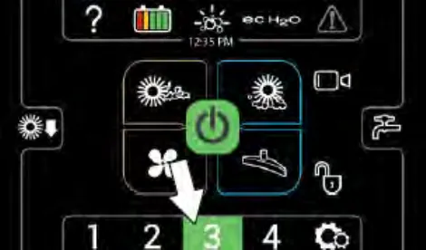 Pro-Panel home screen with an arrow pointing to zone control button 3