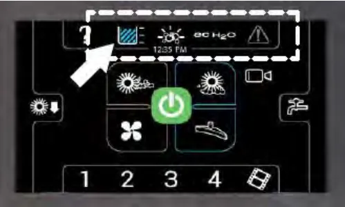 Pro-Panel showing only the recovery tank status button after it was selected as the default