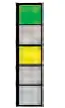 Five stacked lights, top light green and third light yellow