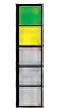 Five stacked lights, top light green and second light yellow