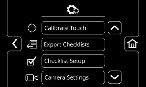 Supervisor settings menu with an arrow pointing to Checklist Setup