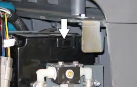 ec-H2O module with an arrow pointing down to the flush switch