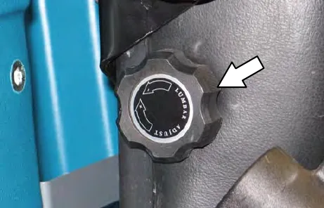 Lumbar adjustment knob on the deluxe seat
