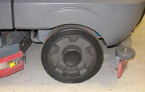 Solid rubber rear tire of the machine
